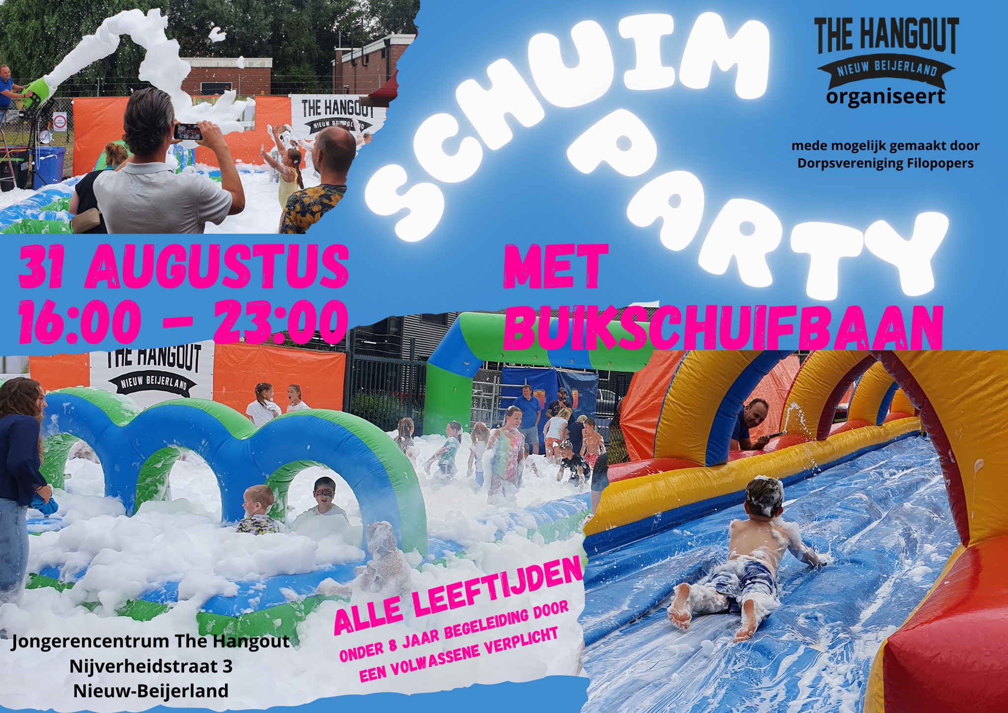 Begeleidende afbeelding Schuimparty & buikschuifbaan 31 augustus