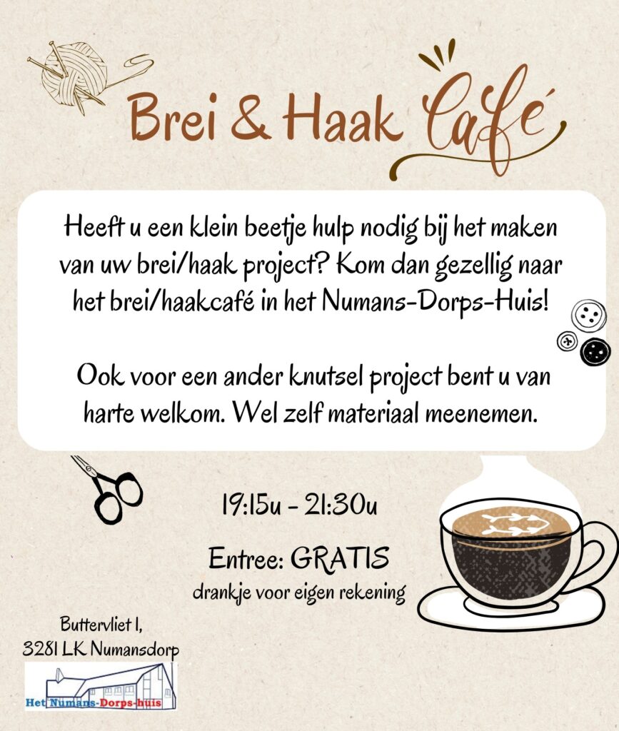 Begeleidende afbeelding Brei- en haakcafe in Het Numans-Dorps-huis