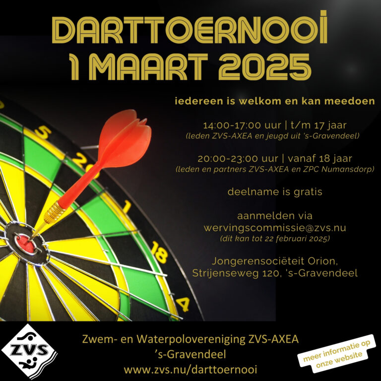 Begeleidende afbeelding Darttoernooi 1 maart 2025
