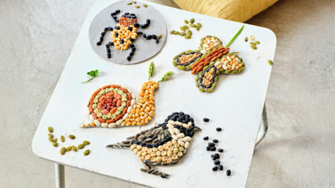 Begeleidende afbeelding Kidsworkshop kunstwerk van zaadjes