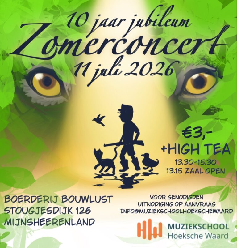 Begeleidende afbeelding 10 jaar jubileum - Muziekschool Hoeksche Waard